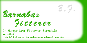 barnabas fitterer business card